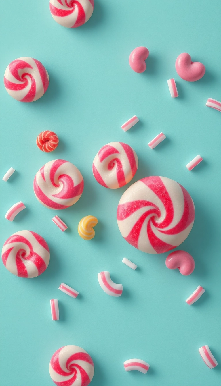 HD iPhone AI Mixed Candies Close Up Sophisticated Background Royalty-Free Image